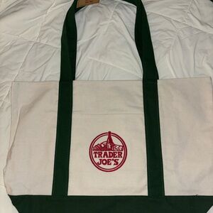 Brand New Green Trader Joe's Canvas Tote Bag